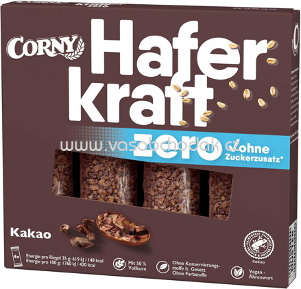 Corny Haferkraft zero Kakao, 4x35g