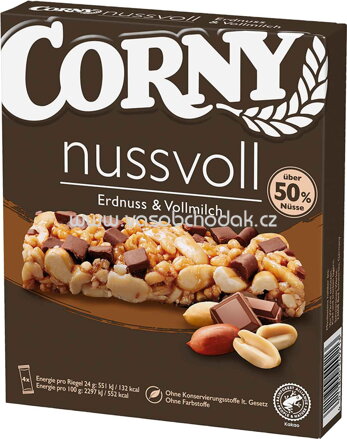 Corny Nussvoll Erdnuss & Vollmilch, 4x24g