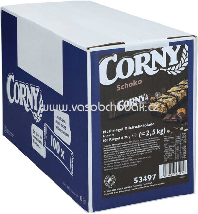 Corny Classic Schoko, 100x25g, 2,5 kg