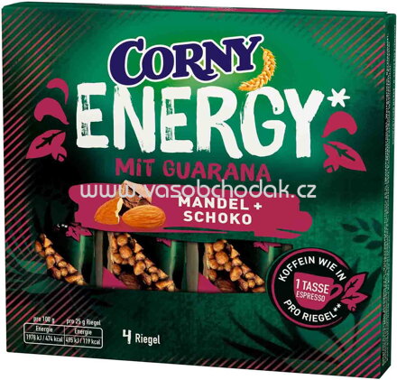 Corny Energy Mit Guarana - Mandel, Schoko, 4x25g, 100g