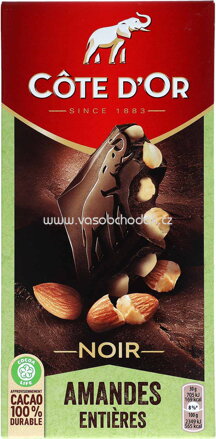 Côte D'Or Noir Amandes Entières, 180g