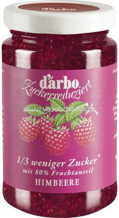 d'arbo Zuckerreduziert Konfitüre Himbeere, 250g