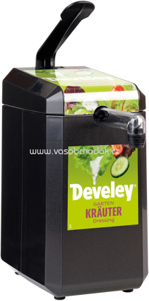 Develey Dispenser mit Etikett "Develey Gartenkräuter Dressing" für 5 kg Dispenserbeutel, 1 St