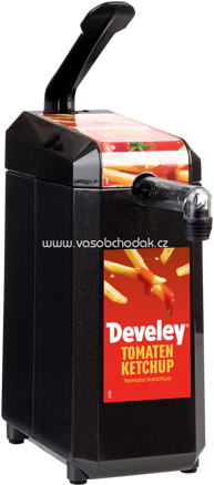 Develey Dispenser mit Etikett "Develey Tomaten Ketchup" für 2,5 kg Dispenserbeutel, 1 St