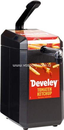Develey Dispenser mit Etikett "Develey Tomaten Ketchup" für 5 kg Dispenserbeutel, 1 St