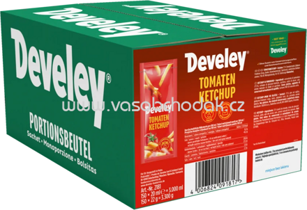 Develey Tomaten Ketchup, 150x20 ml Portionsbeutel