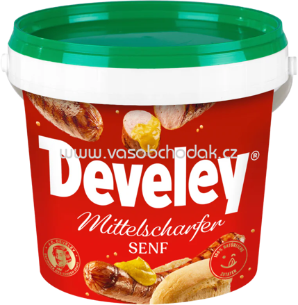 Develey Senf Mittelscharf Eimer, 875 ml