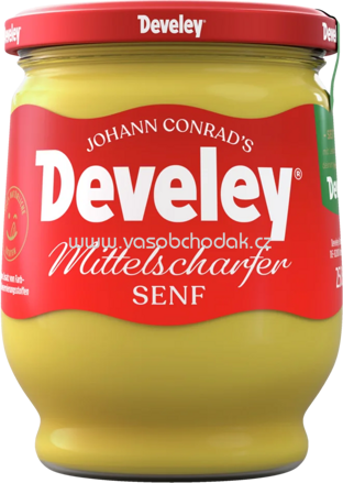 Develey Senf Mittelscharf Glas, 250 ml