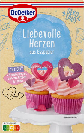 Dr.Oetker Liebevolle Herzen aus Esspapier, 12 St