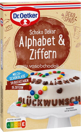 Dr.Oetker Schoko Dekor Alphabet & Ziffern, 58g