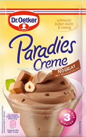 Dr.Oetker Paradies Creme Nougat mit Nougatsplits, 70g