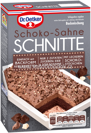 Dr.Oetker Backmischungen Kuchenschnitten Schoko Sahne Schnitte, 266g
