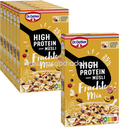 Dr.Oetker High Protein Müsli Früchte Mix, 6+1 gratis, 2,8 kg