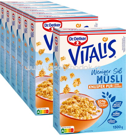 Dr.Oetker Vitalis Großpackung Weniger süß Knusper Pur, 6+1 gratis, 10,5 kg