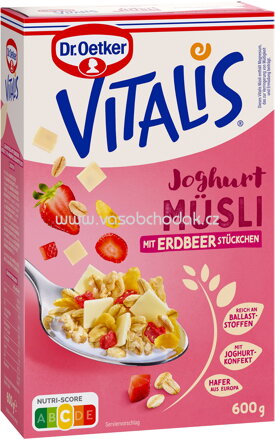Dr.Oetker Vitalis Joghurt Müsli mit Erdbeeren Stückchen, 600g