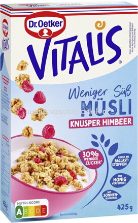 Dr.Oetker Vitalis Weniger süß Knusper Himbeere, 425g