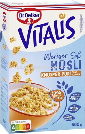 Dr.Oetker Vitalis Weniger süß Knusper Pur, 600g