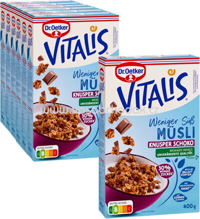 Dr.Oetker Vitalis Weniger süß Müsli Knusper Schoko, 6+1 gratis, 2,8 kg