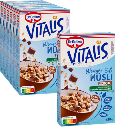 Dr.Oetker Vitalis Weniger süß Müsli Schoko, 6+1 gratis, 3,15 kg