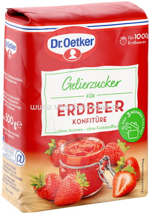 Dr.Oetker Gelierzucker für Erdbeer Konfitüre, 500g