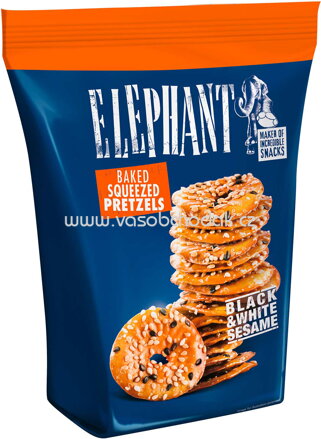 Elephant Squeezed Pretzels Black & White Sesame, 80g