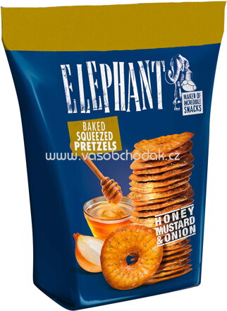 Elephant Squeezed Pretzels Honey Mustard & Onion, 70g