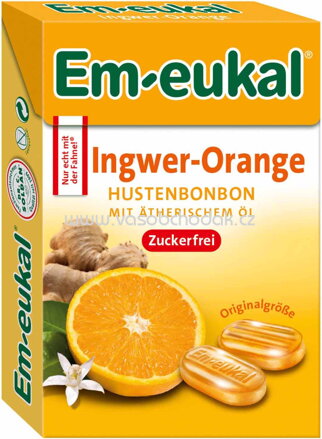 Em-eukal Ingwer-Orange zuckerfrei, 50g