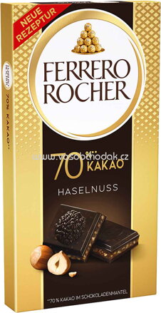 Ferrero Rocher Tafel Zartbitter 70% Kakao Haselnuss, 90g