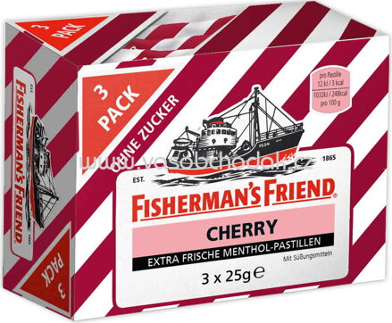 Fisherman's Friend Cherry, ohne zucker, 3x25g, 75g