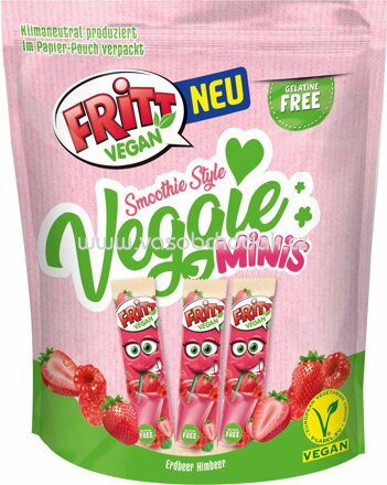 Fritt Kaubonbon Vegan Smoothie Style Veggie Minis Erdbeer & Himbeer, 135g