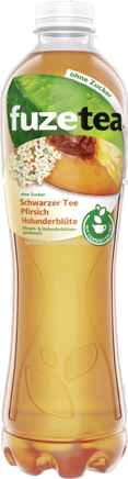 Fuze Tea Schwarzer Tee Pfirsich Holunderblüte, 1l