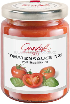 Grashoff Tomatensauce No.5 mit Basilikum, 200 ml