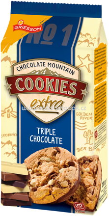 Griesson Chocolate Mountain Cookies Extra Triple Chocolate, 200g