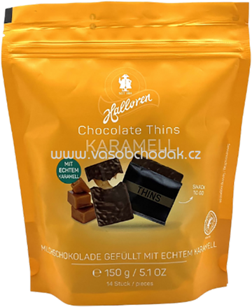 Halloren Chocolate Thins Karamell, 150g