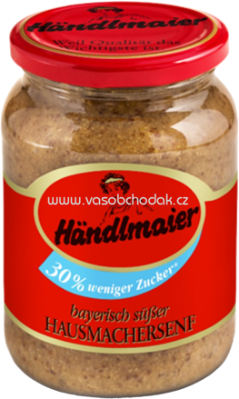 Händlmaier Bayerischer Süßer Hausmachersenf, 30% weniger Zucker, 335 ml