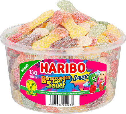 Haribo Bärenzungen Super Sauer, 150 St, Dose, 1350g