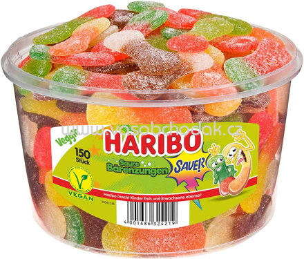 Haribo Saure Bärenzungen, 150 St, Dose, 1350g