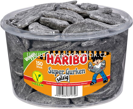 Haribo Super Gurken, salzig, 150 St, Dose, 1350g