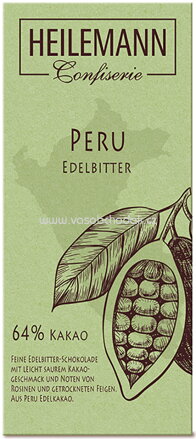 Heilemann Ursprungs-Schokolade Peru 64 % Edelbitter, 80g