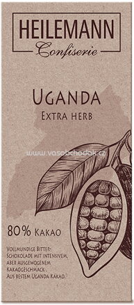 Heilemann Ursprungs-Schokolade Uganda 80 % Extra herb, 80g