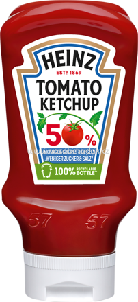 Heinz Tomato Ketchup 50% weniger Zucker, 500 ml