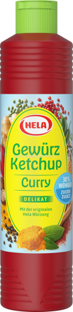 Hela Gewürz Ketchup Curry Delikat - 30% Weniger Zucker, 800 ml