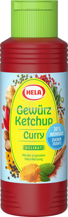 Hela Gewürz Ketchup Curry Delikat - 30% Weniger Zucker, 300 ml
