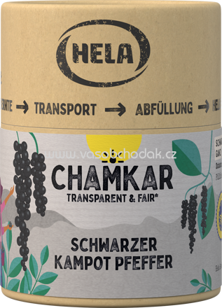 Hela Chamkar Schwarzer Kampot Pfeffer, 100g