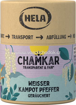 Hela Chamkar Weißer Kampot Pfeffer geräuchert, 100g