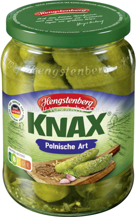 Hengstenberg KNAX Gewürzgurken Polnische Art, 720 ml