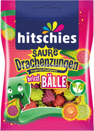 Hitschies Saure Drachenzungen Brizzl Bälle, 100g