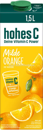 Hohes C Milde 100% Orange mit Acerola, 1,5l