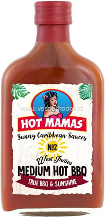 HOT MAMAS No.2 West Indies Medium Hot BBQ Sauce, 195 ml