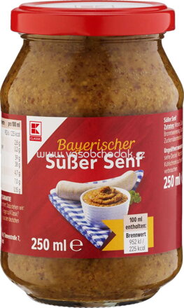 K-Classic Bayerischer Süßer Senf, 250 ml